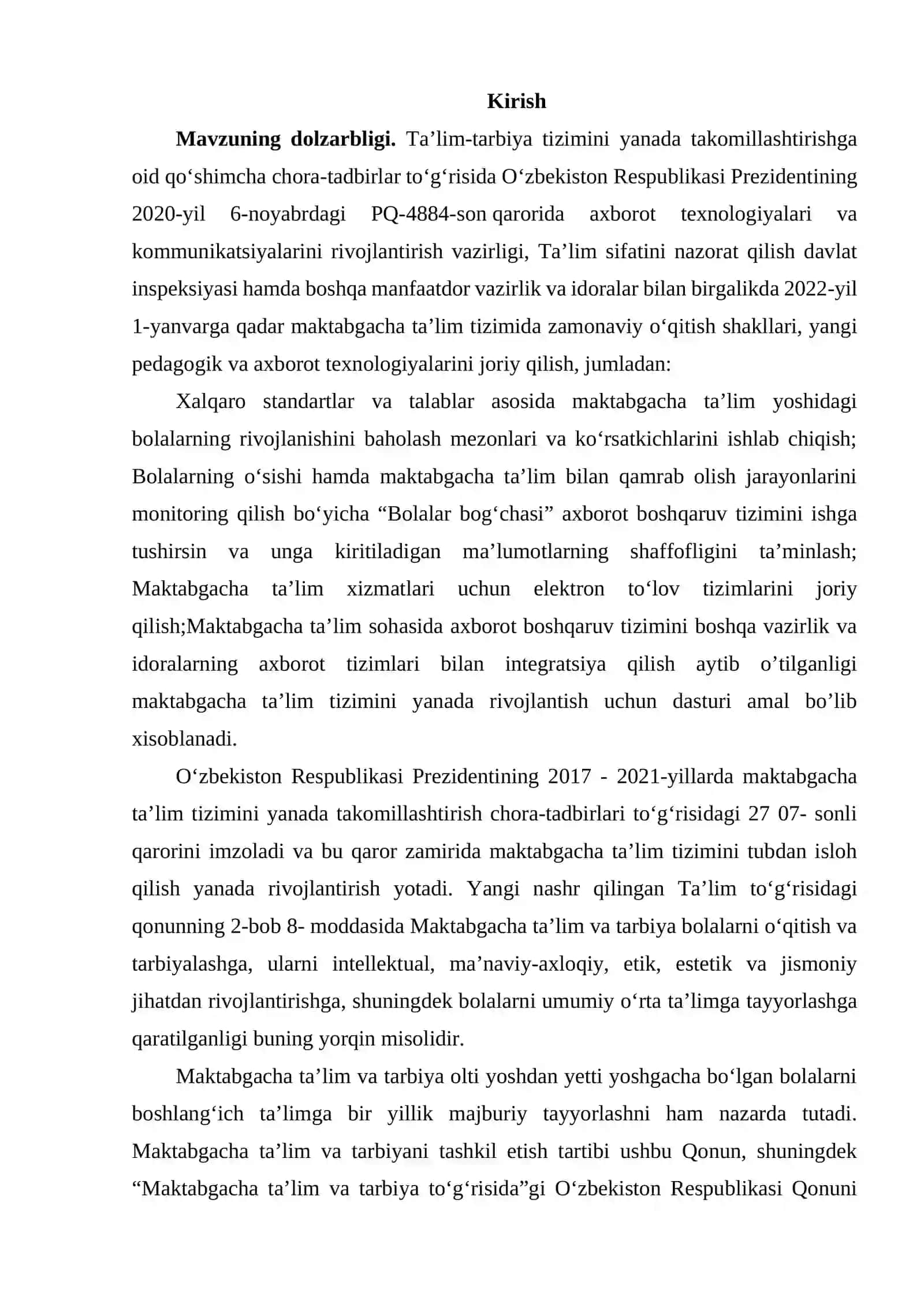 Davlat va nodavlat maktabgacha ta'lim tashkilotlarining o'ziga xosliklari 2