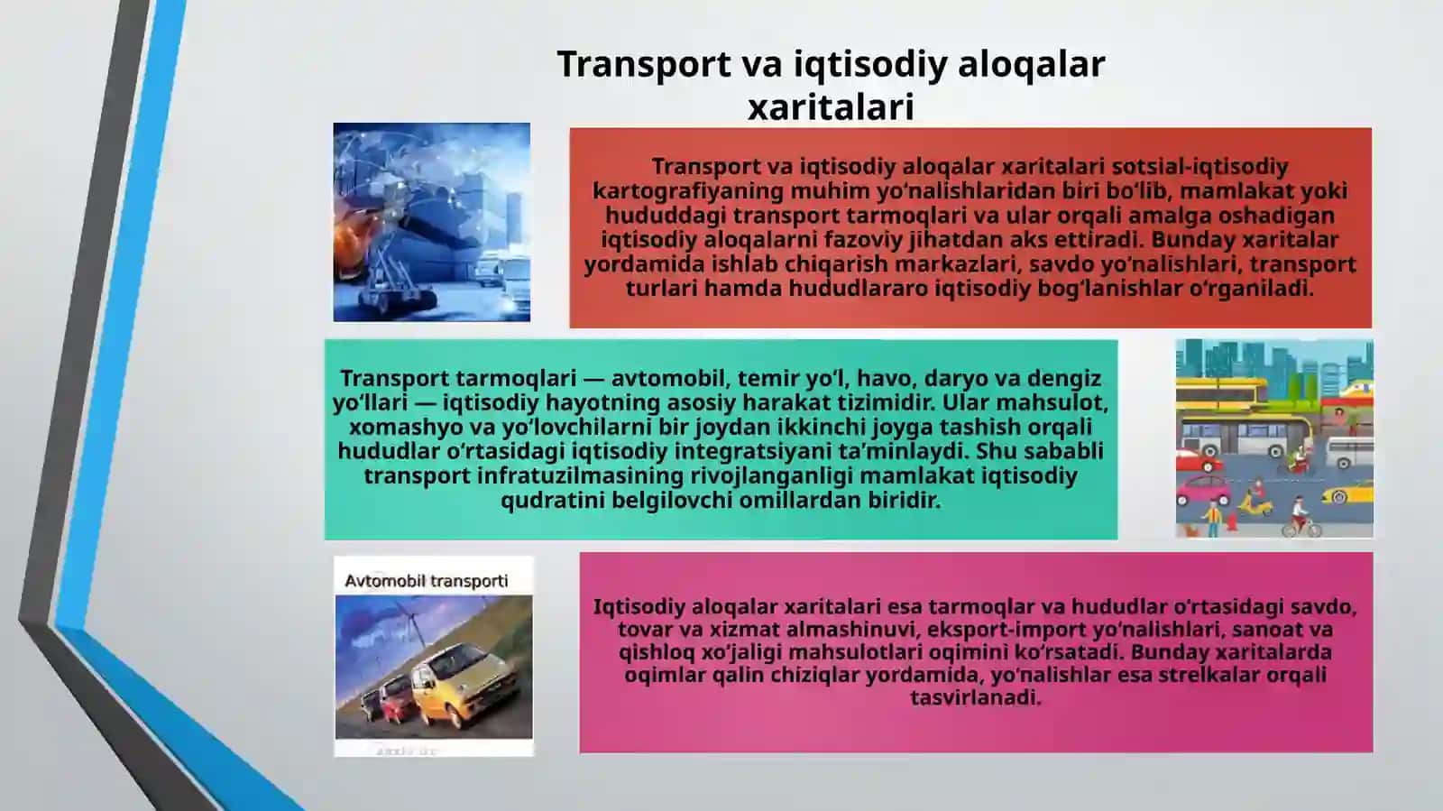 Transport va iqtisodiy aloqalar xaritalari 2