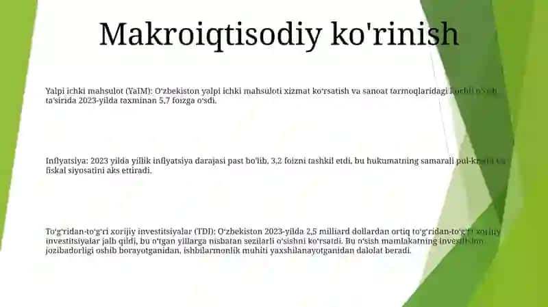 O'Zbekistonda Iqtisodiy Rivojlanish 2
