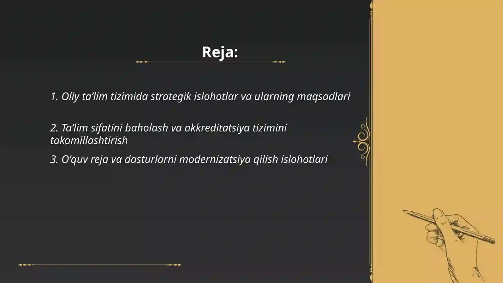 Oliy taʼlim tizimida oʻzgarishlar,islohotlar 2