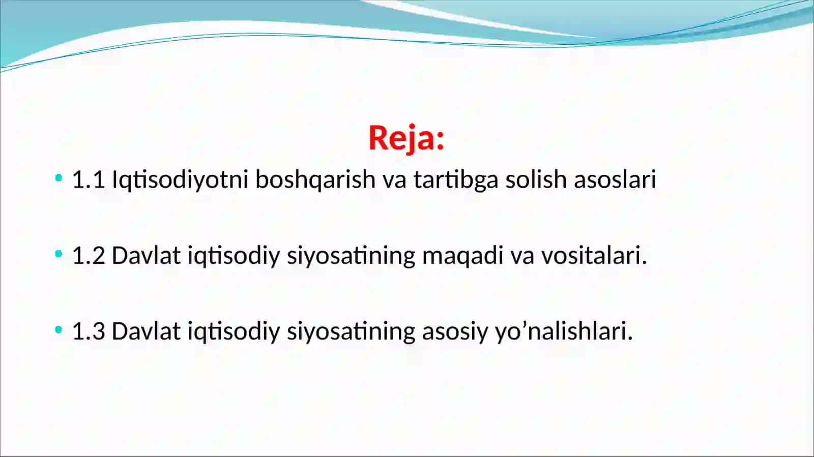 Biznesni davlat tomonidan boshqarish 2