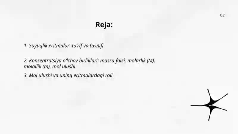 Suyuq eritmalar va ularning konsentratsiyasi 2