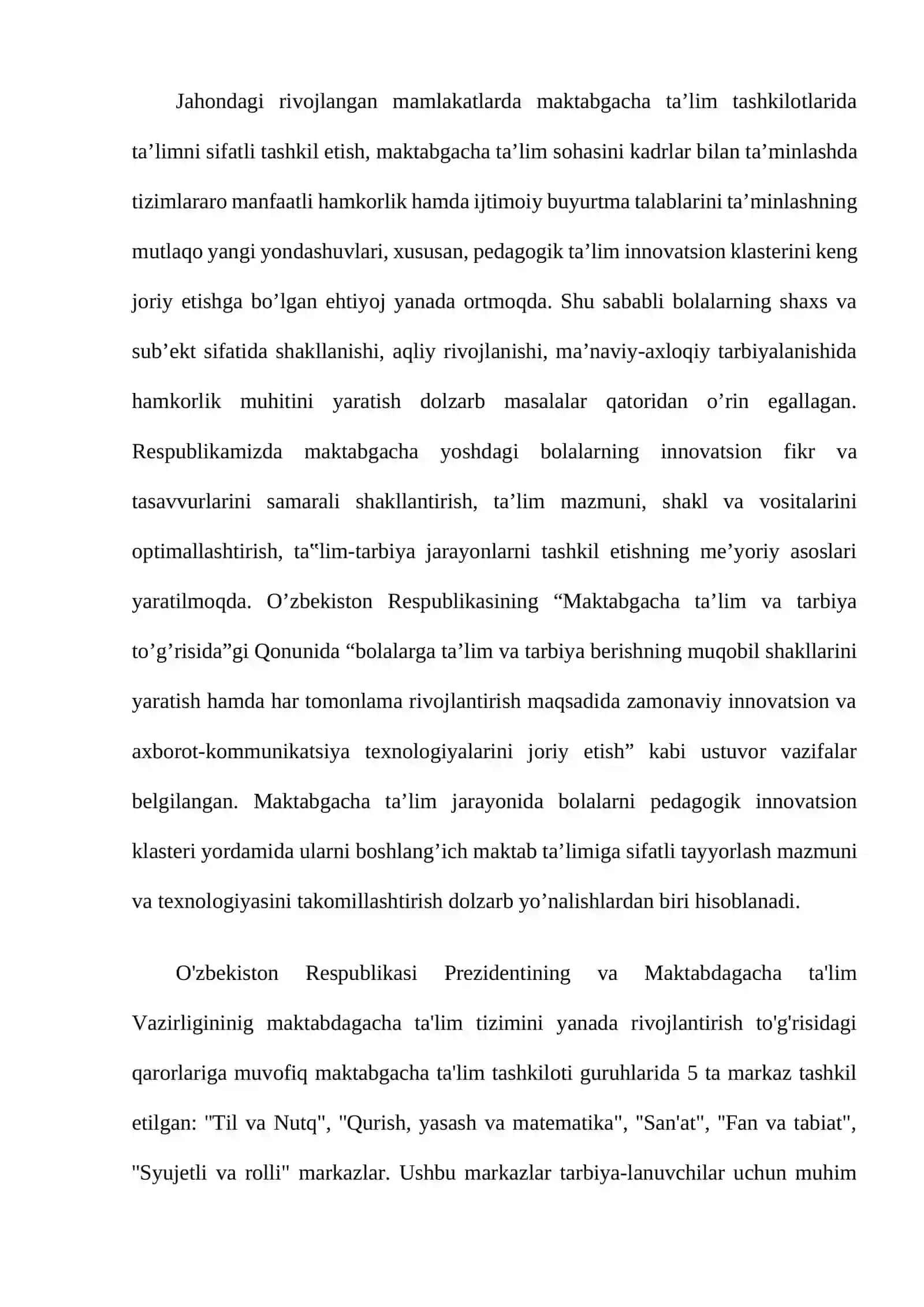 Rivojlanish markazlari va taʼlimiy faoliyat 2