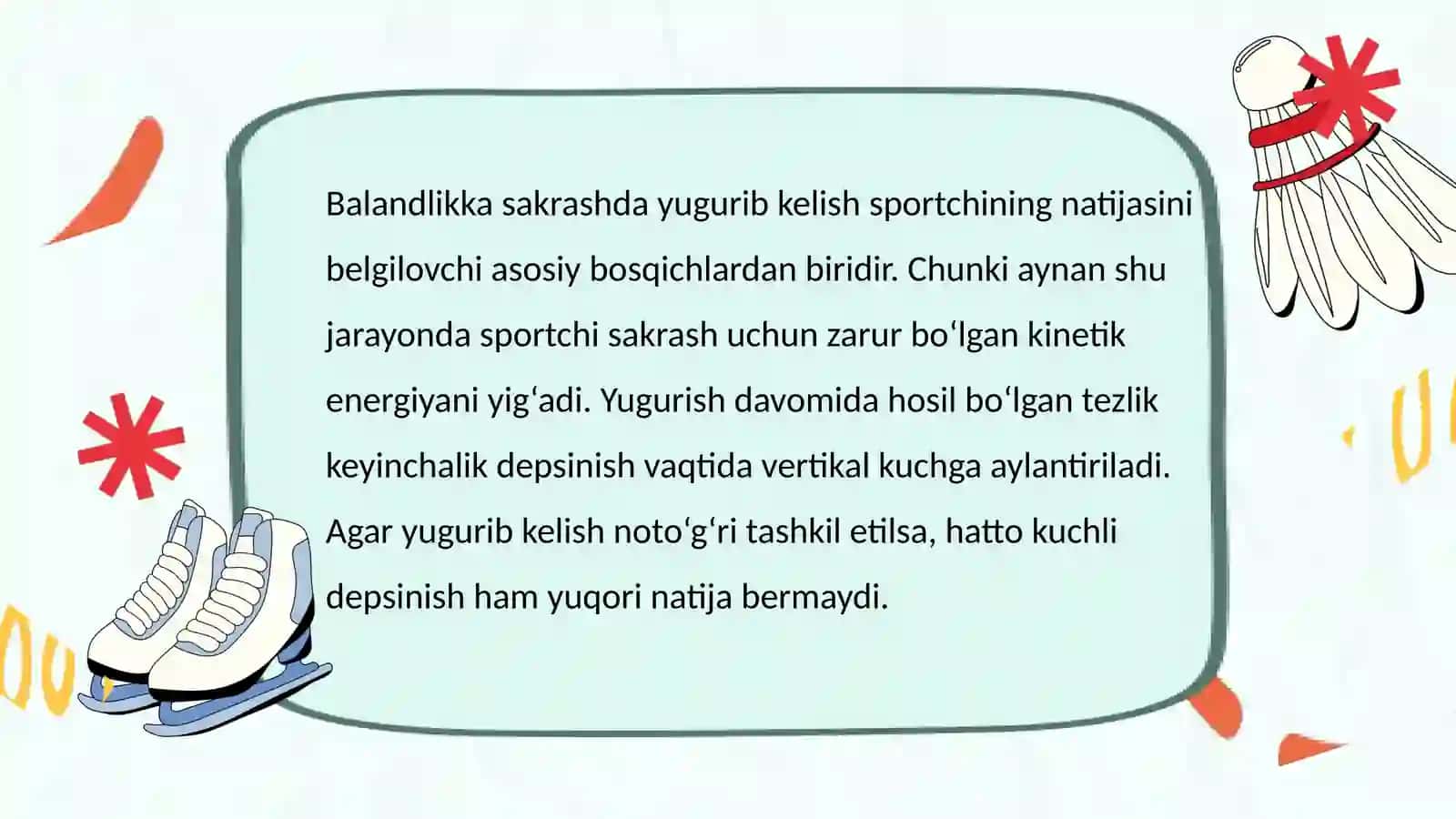 Balandlikka sakrashda depanishning yugurib kelishga bog‘liqligi 2