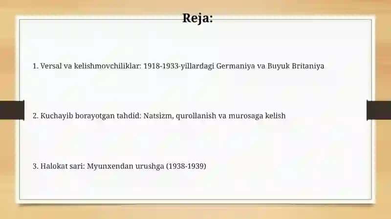 1918-1939 yillar orallig'ida Germaniya va Buyuk Britaniya ortasidagi siyosiy kurash 2