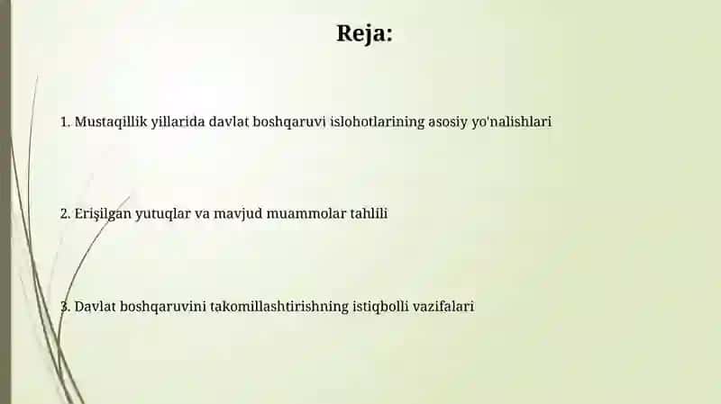Mustaqillik yillarida davlat boshqaruvi islohotlari 2