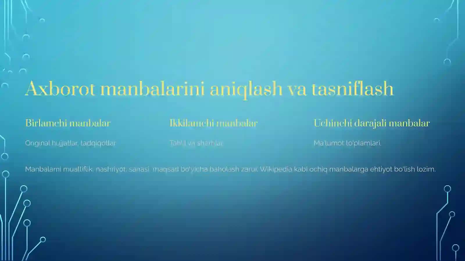 Faktlar tahlilida axborot ishonchliligini baholash 2