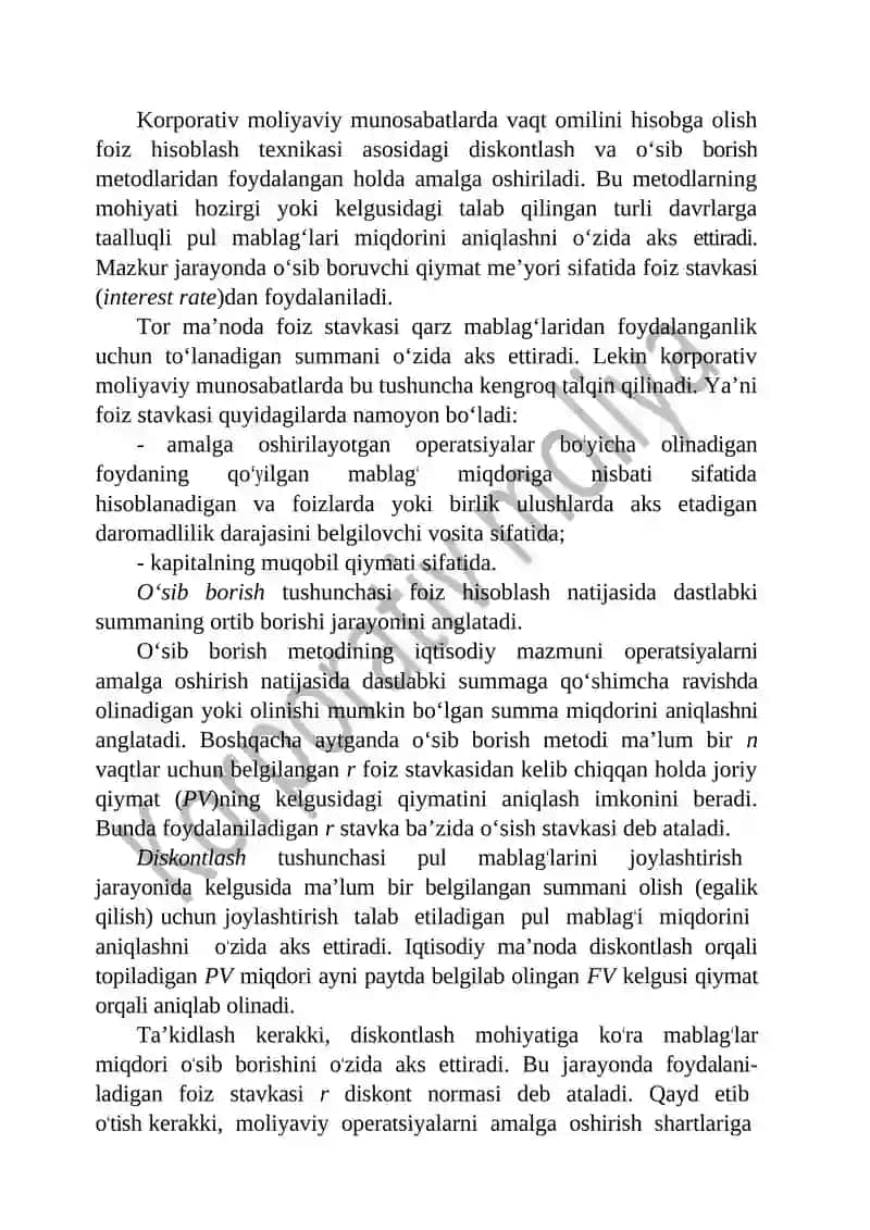 PUL MABLAGʻLARINING VAQT BOʻYICHA QIYMATI KONSEPSIYASI 2