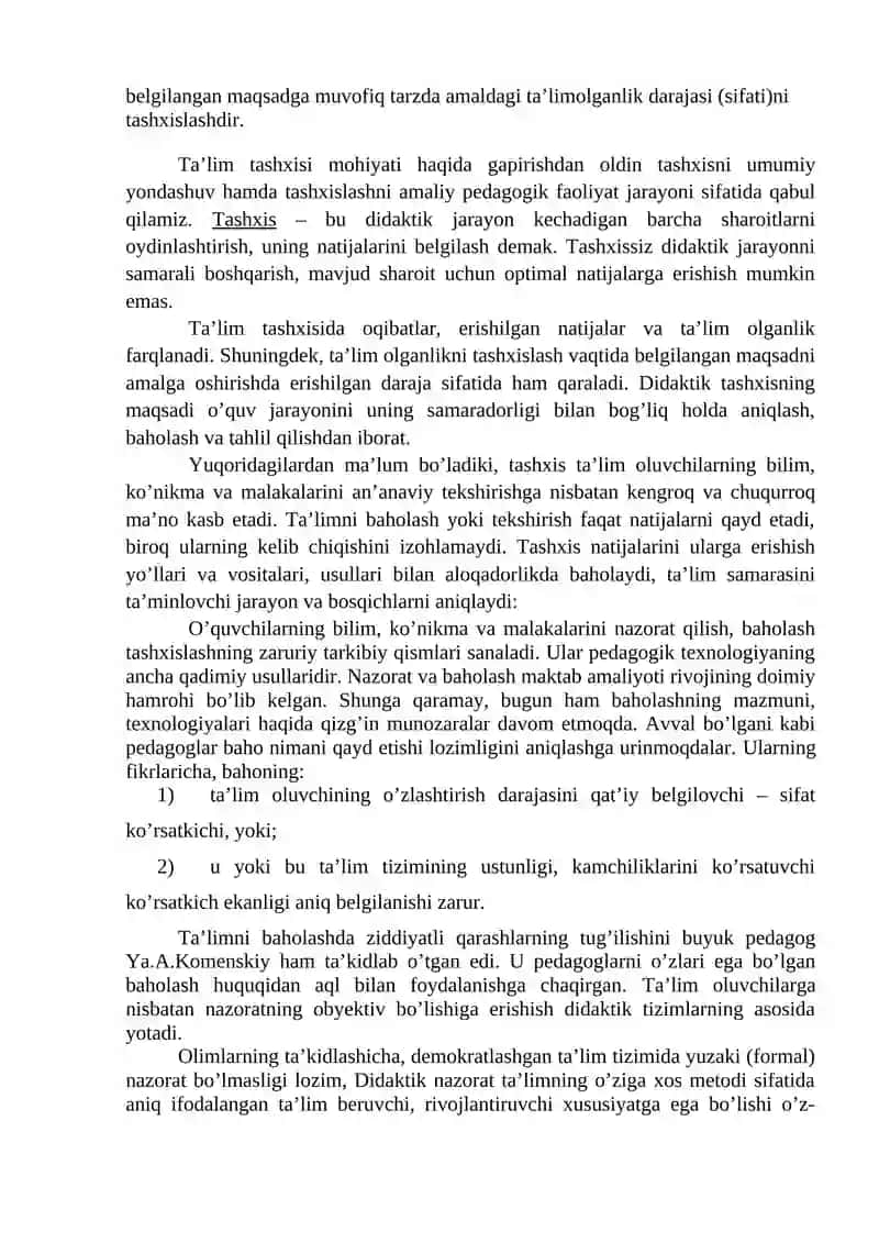 Boshlang’ich ta’limda o’quvchilarning bilim, ko’nikma va malakalarini tashxis etish 2