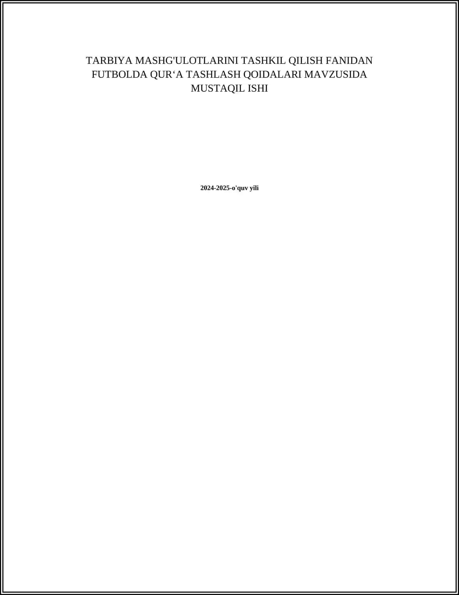 FUTBOLDA QUR‘A TASHLASH QOIDALARI 2