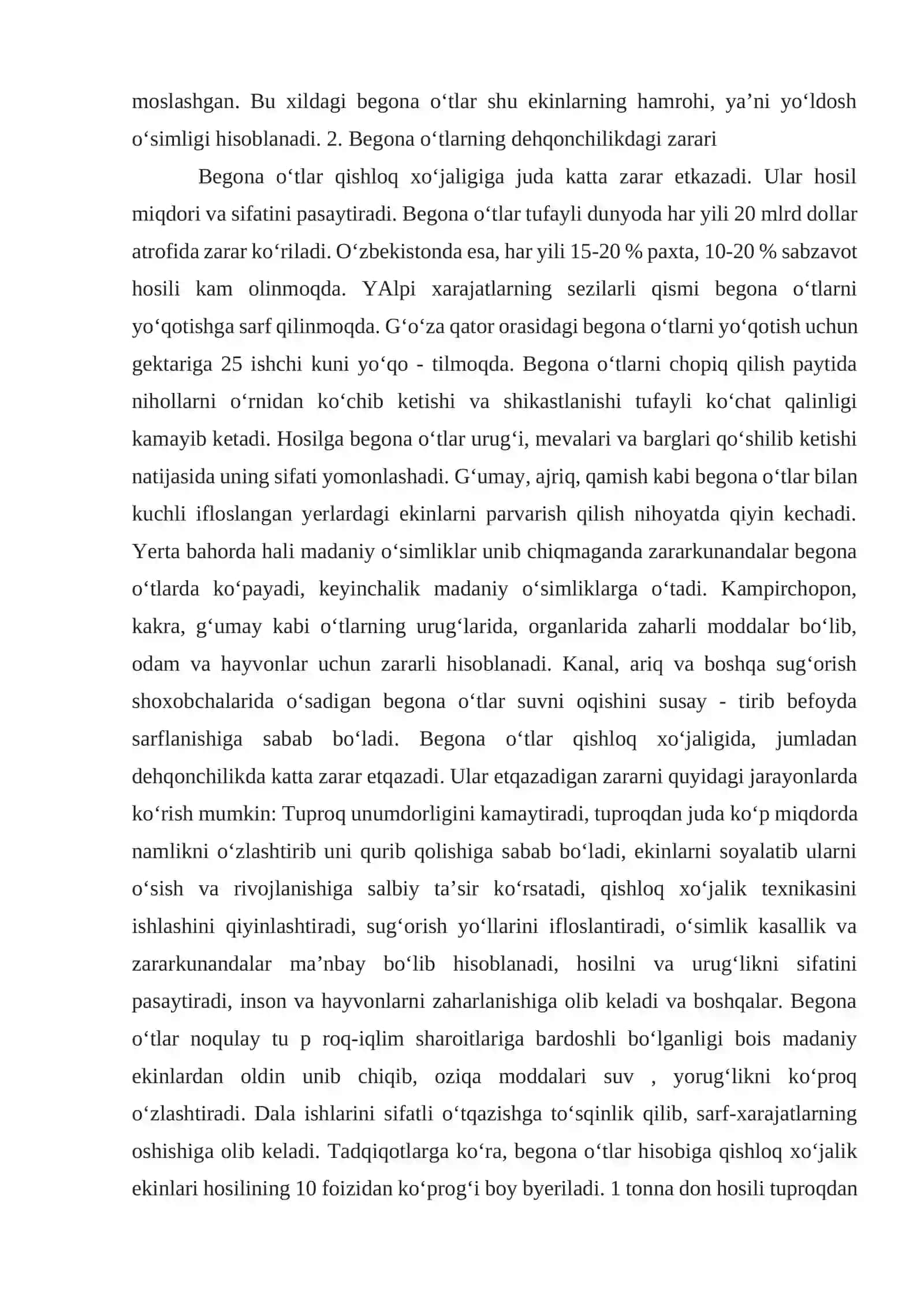 BEGONA O‘TLAR, ULARNING ZARARI VA BIOLOGIK XUSUSIYATLARI 2