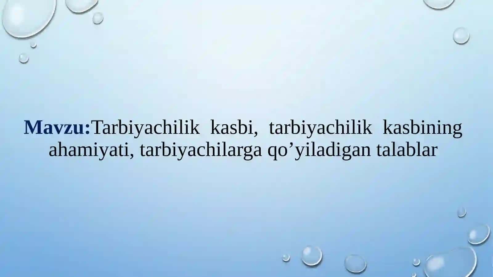 Tarbiyachilik kasbi 2