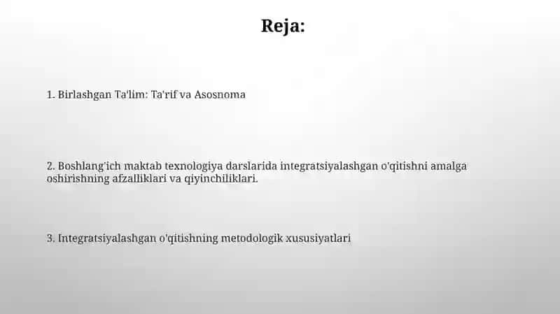 Birlashgan Ta'lim: Ta'rif va Asosnoma 2