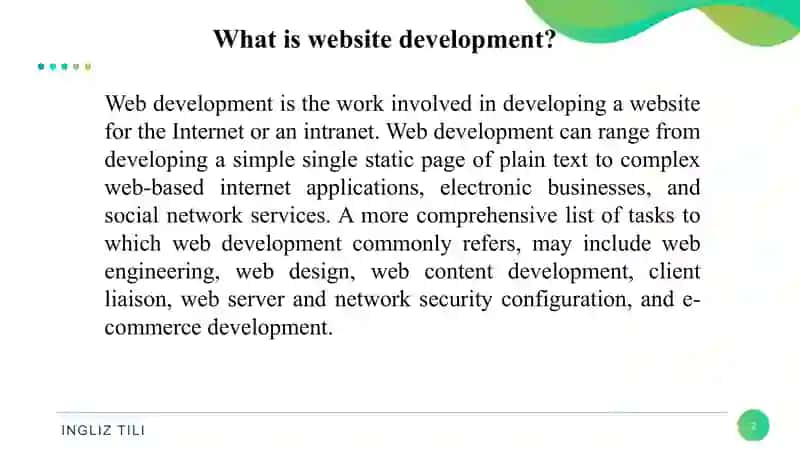 Web development 2