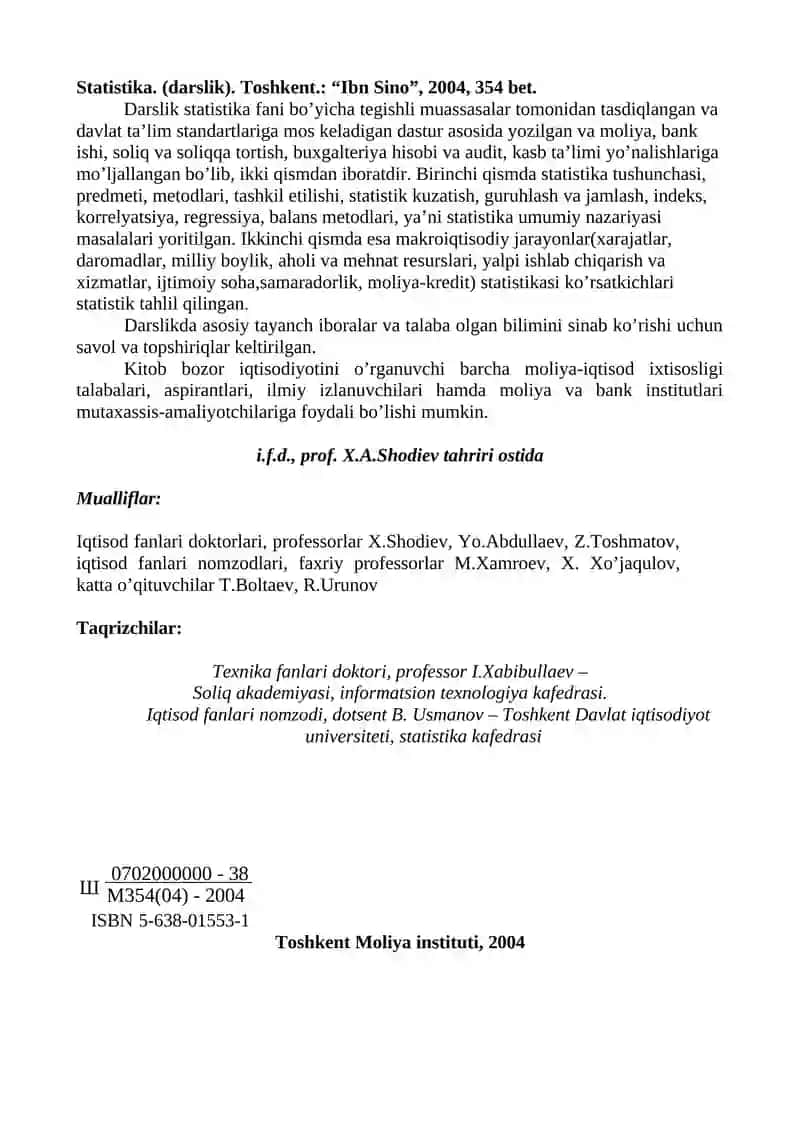 Statistika (darslik) 2