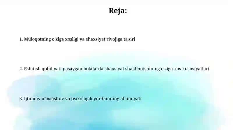 Eshitishida nuqsoni boʻlgan bolalarning shaxs shakllanishining oʻziga xosligi 2