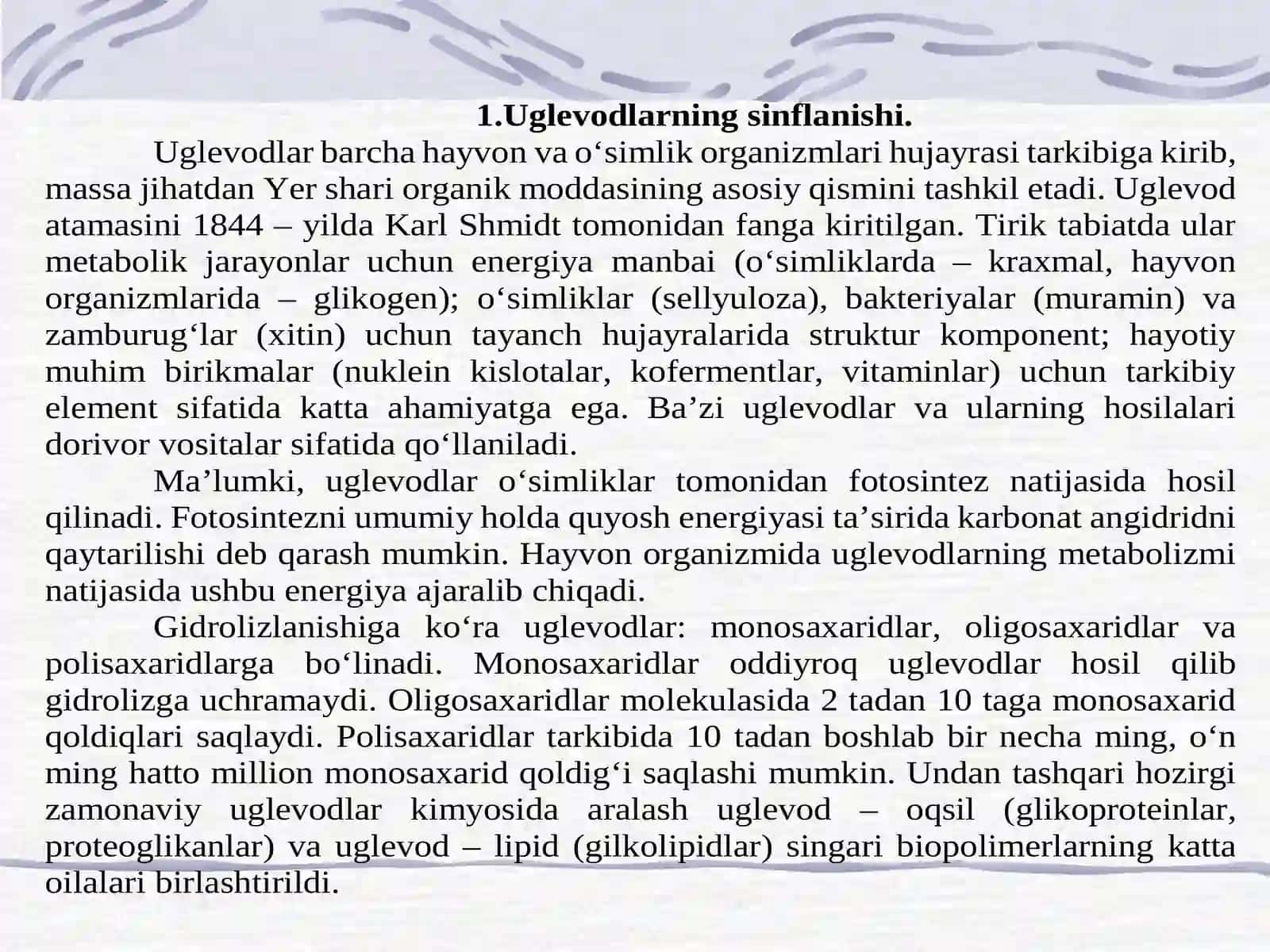 Mоnоsахаridlаrning chiziqli vа хаlqаli koʻrinishlаri 2
