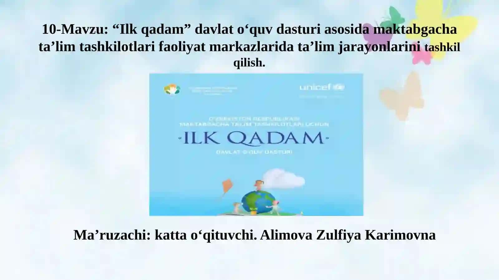 Ilk qadam davlat o‘quv dasturi 2