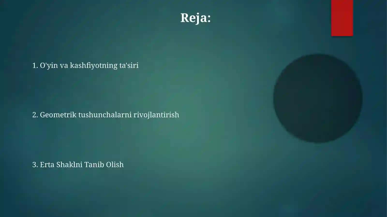 Obyektning shakli va geometrik tushunchalar 2