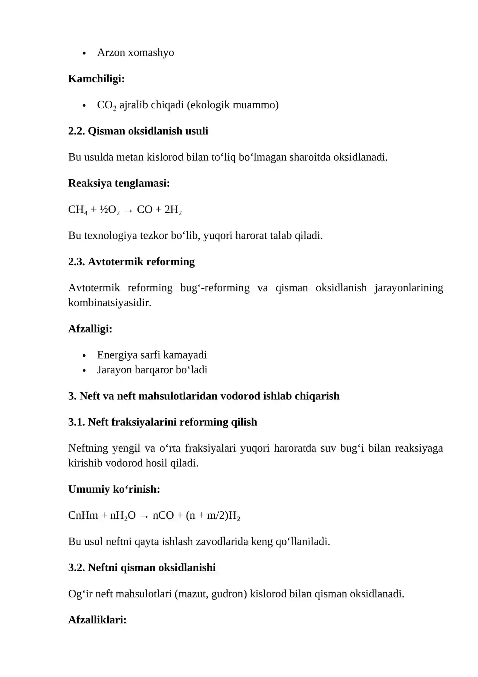 Vodorod ishlab chiqarish 2