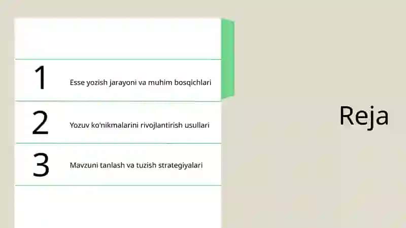 Ona tili darslarida esse yozish texnikasi 2