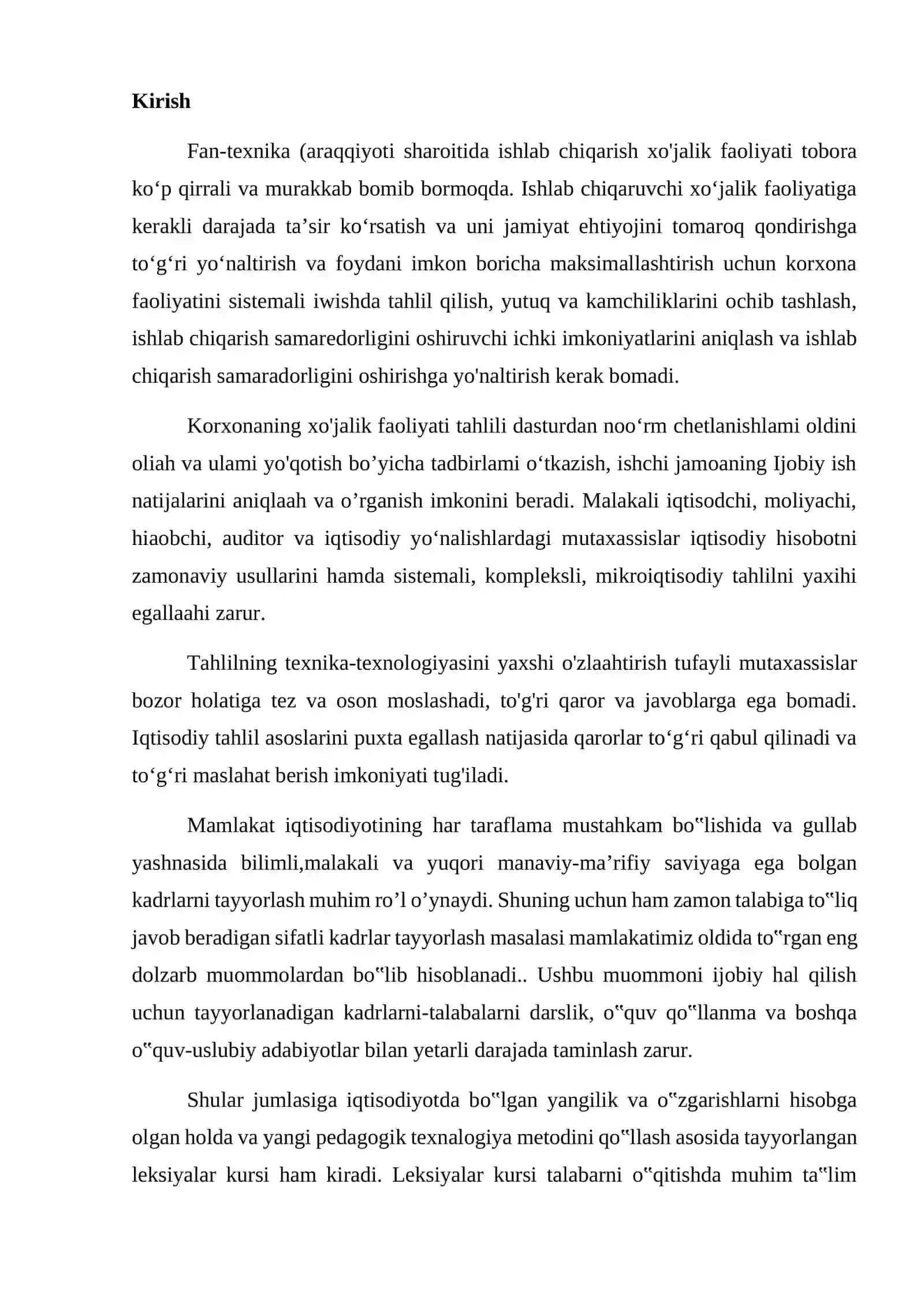 Asmda xo’jalik faoliyatining tahlili fanining metodi va unda qo’llanadigan oddiy an’anaviy usullar 2
