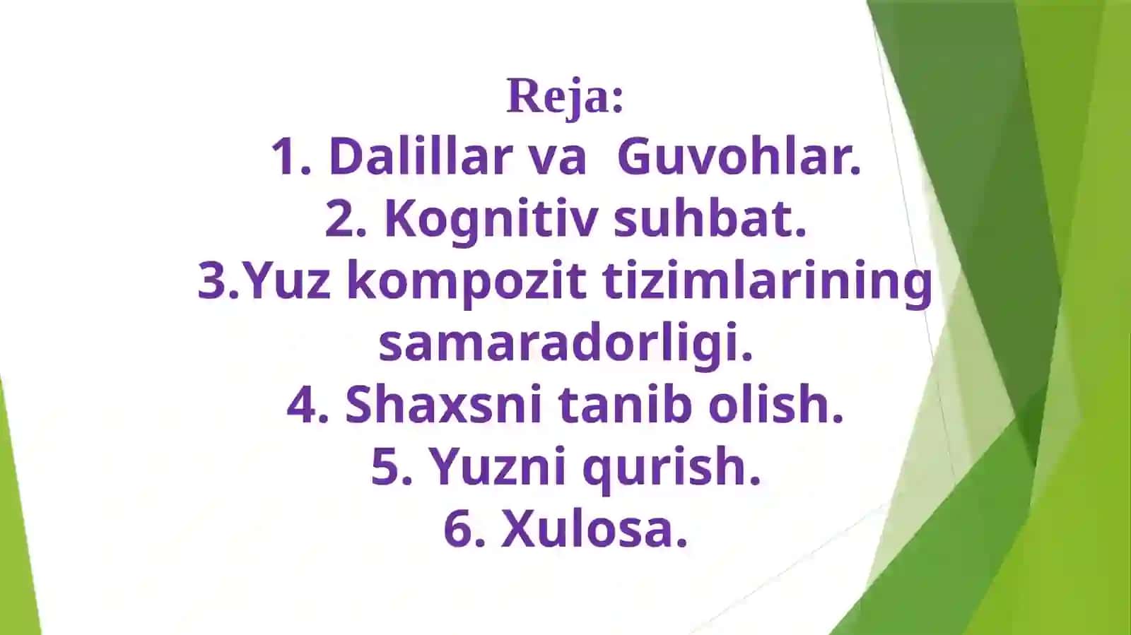 Guvohlar va ulardan foydalanish va qo'llanilishi. Kognitiv nazariya 2