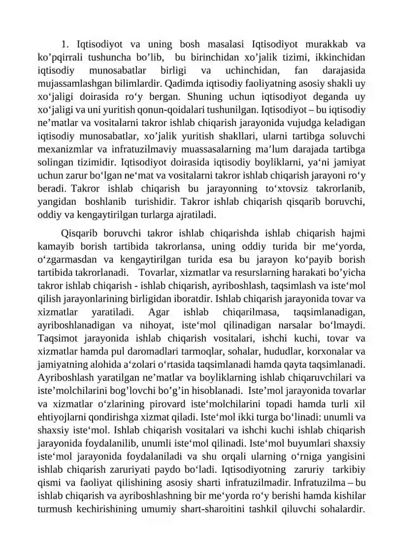 Iqtisodiyot Nazariyasi Fanining Rivojlanish Bosqichlari va Yo'nalishlari 2