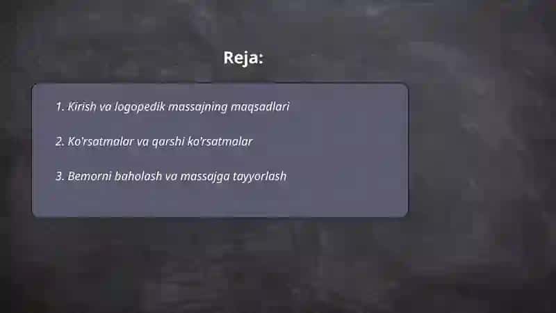 Logopedik massajni o'tkazish bo'yicha uslubiy ko'rsatmalar 2