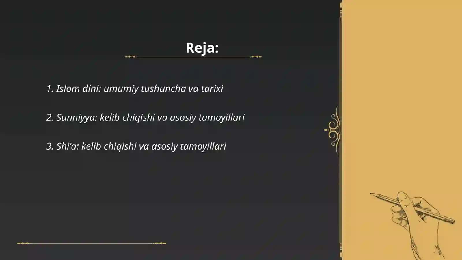 Islom dini, uning asosiy oqimlari va yoʻnalishlari 2