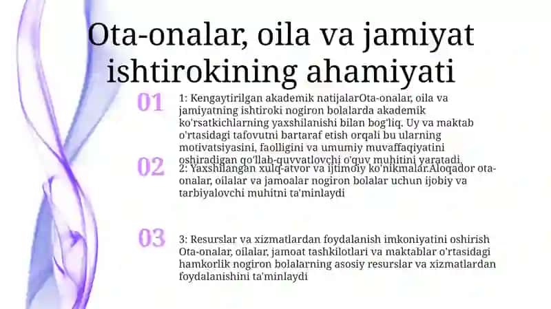 Yordamga Muhtoj BoʻLgan Bolalarni TaʼLim Tizimiga Jalb Etishda Ota Onalar Oila Va Jamoat Bilan Ishlash 2