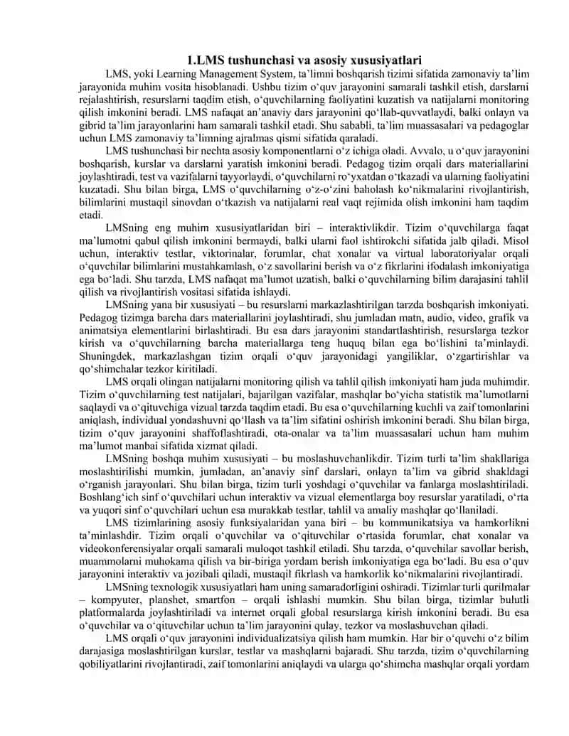 LMS (learing management systems)- ta'limni boshqaruv tizimlari 2