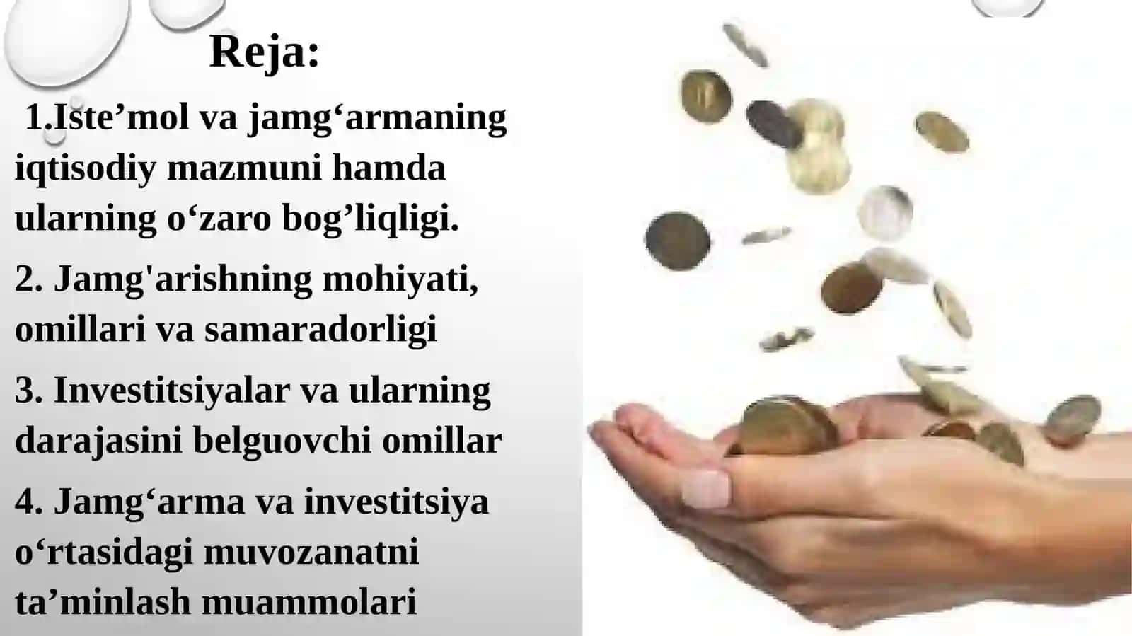 Iste’mol, jamg`arma va investitsiyalar 2