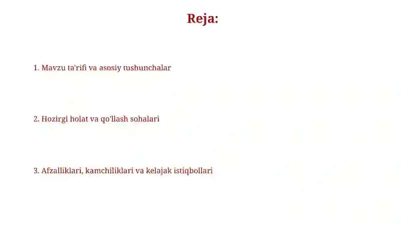 Mavzu ta'rifi va asosiy tushunchalar 2