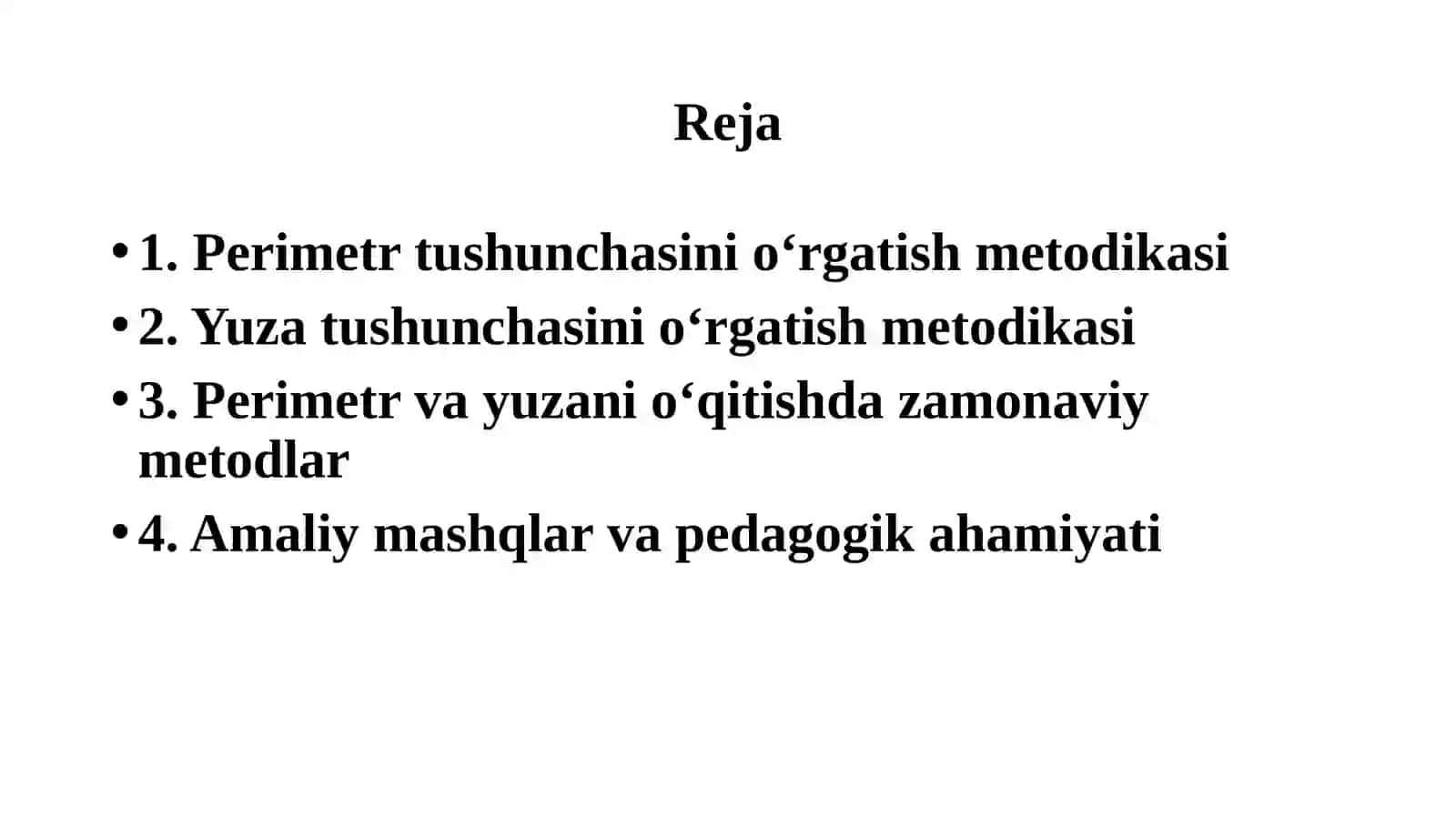 Boshlang'ich sinflarda perimetr va yuz tushunchalarini o'rgatish metodikasi 2