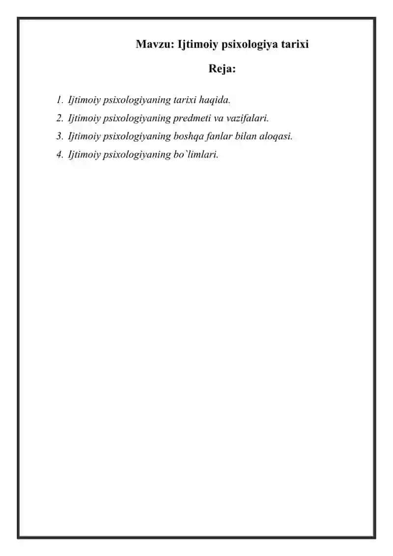 Ijtimoiy psixologiya tarixi 2