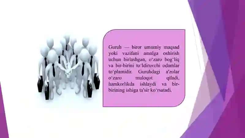 Guruh  faoliyatini uyushtirish 2