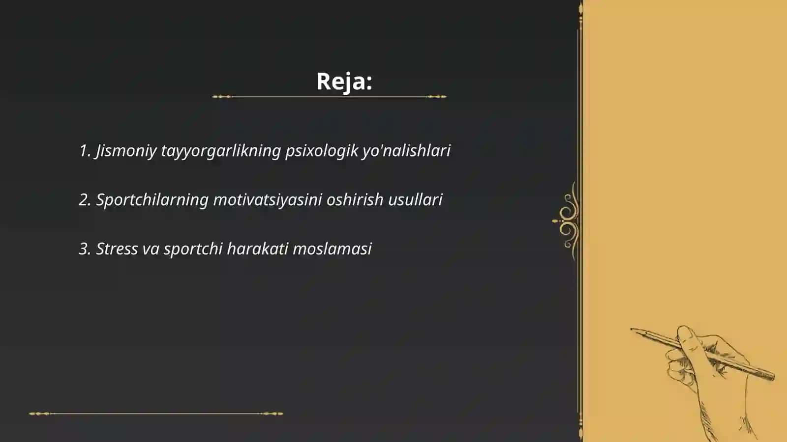 Jismoniy tayyorgarlikning psixologik yo'nalishlari 2