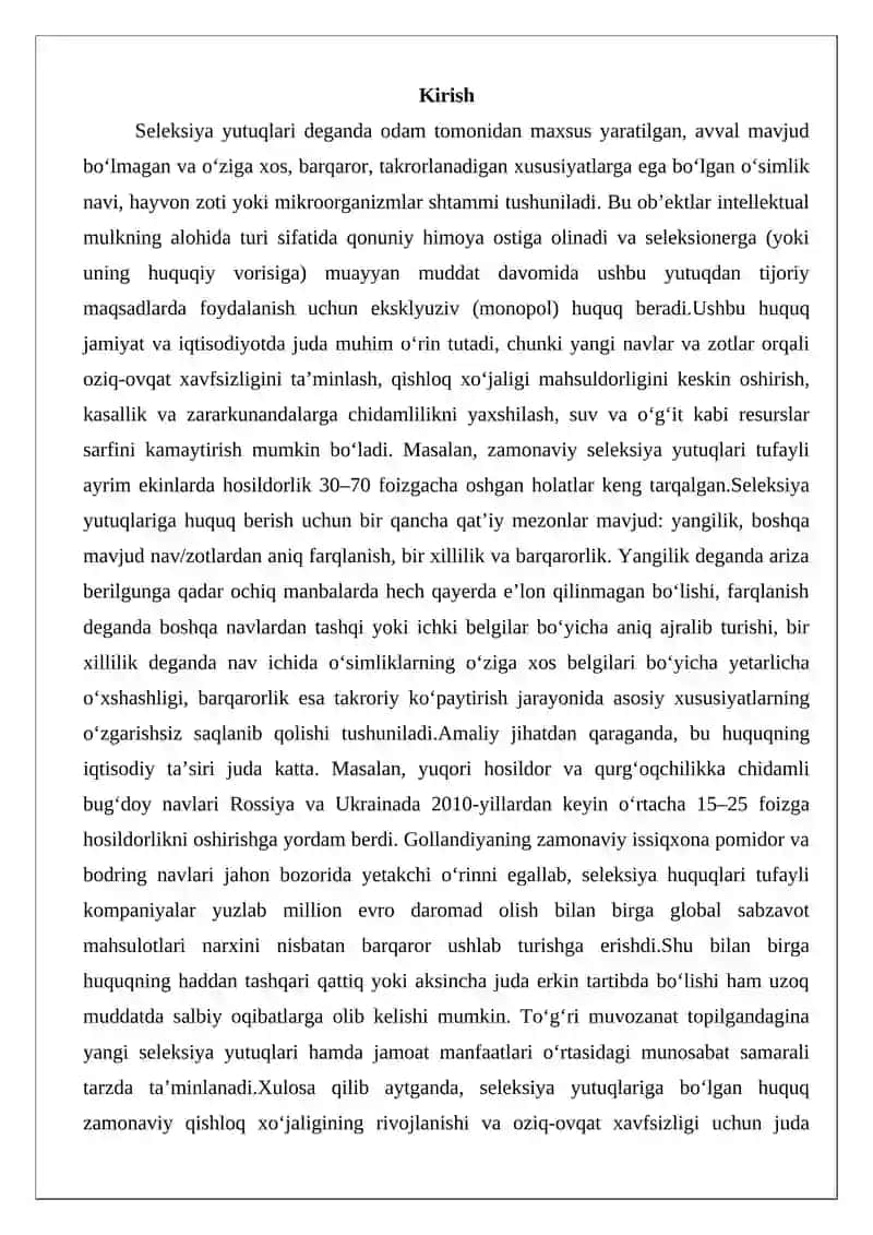 Seleksiya yutuqlariga bo‘lgan huquq 2