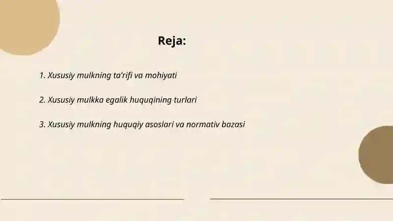 Xususiy mulk 2