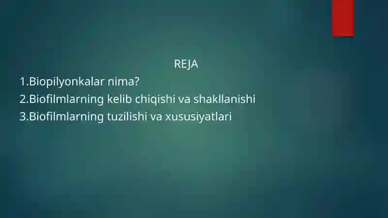 BAKTERIYALARNING BIOPLYONKA HOSIL QILISHI.UNING PRAKTIK AHAMIYATI 2