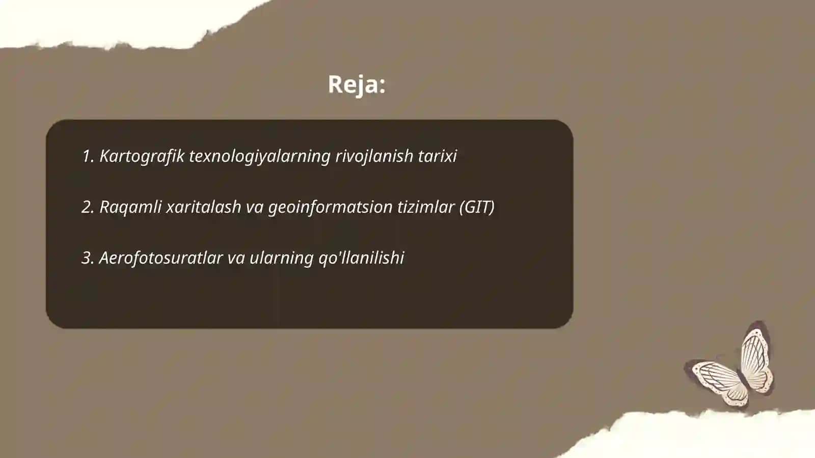 Kartografik texnalogilar va ulardan geografiya fanida foydalanish 2