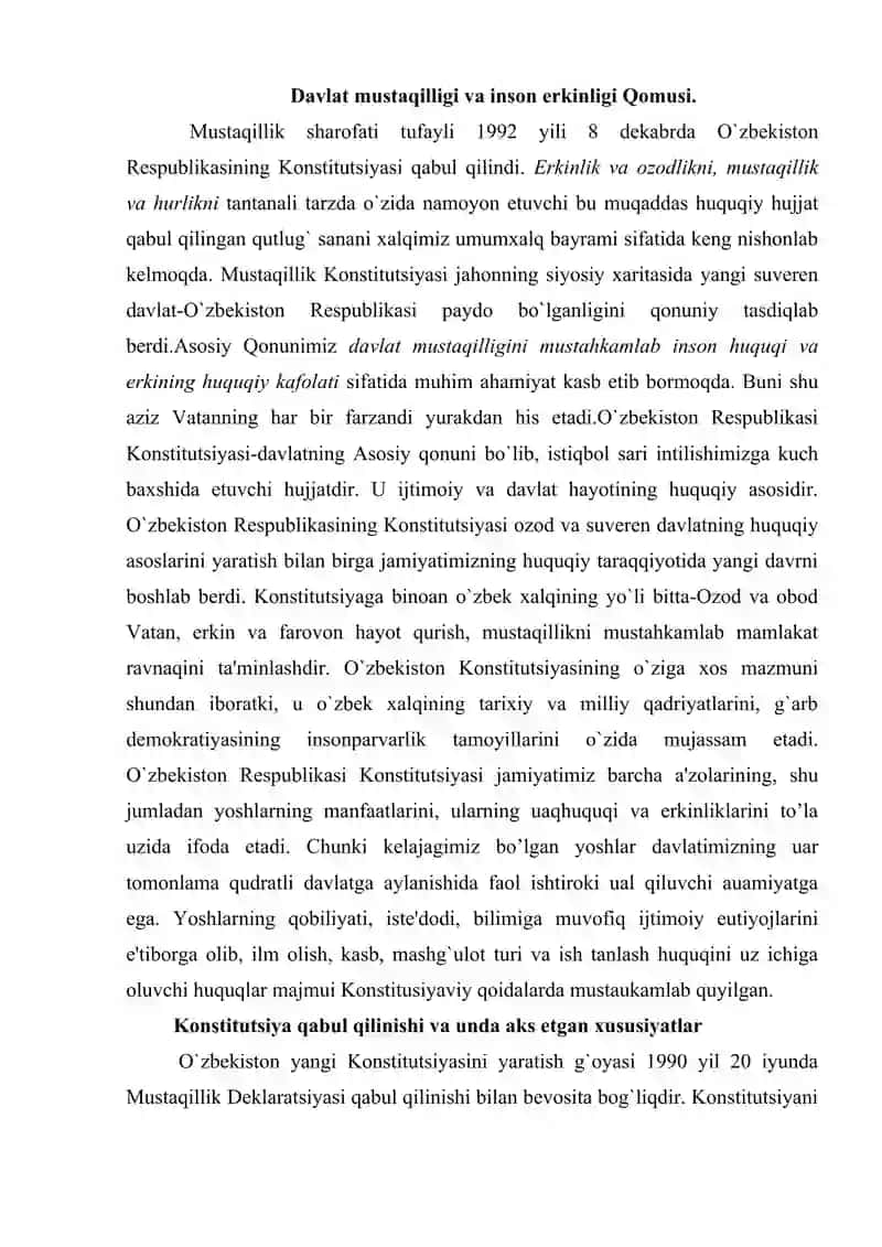 O’zbekiston Respublikasi Konstitutsiyasi 2