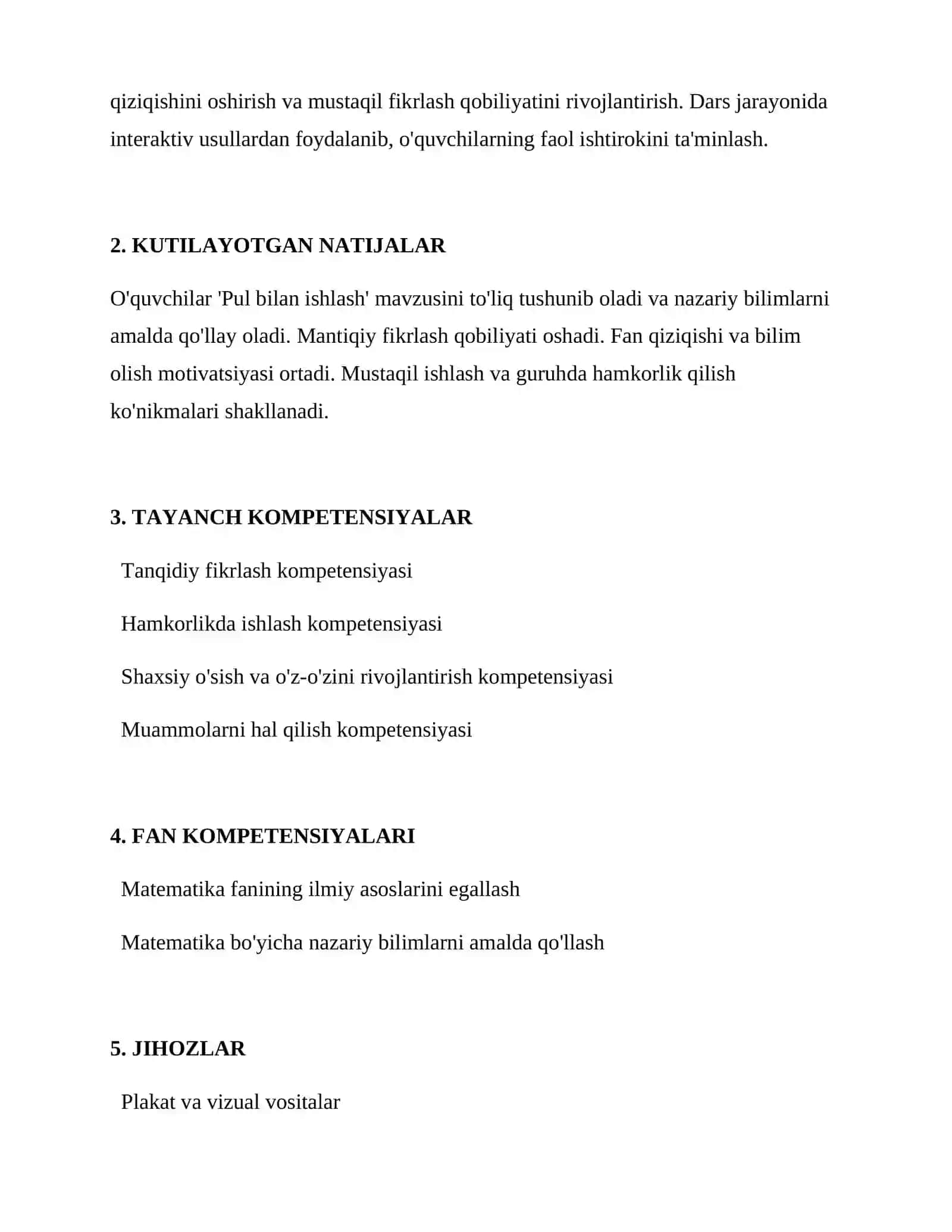 Pul bilan ishlash 2