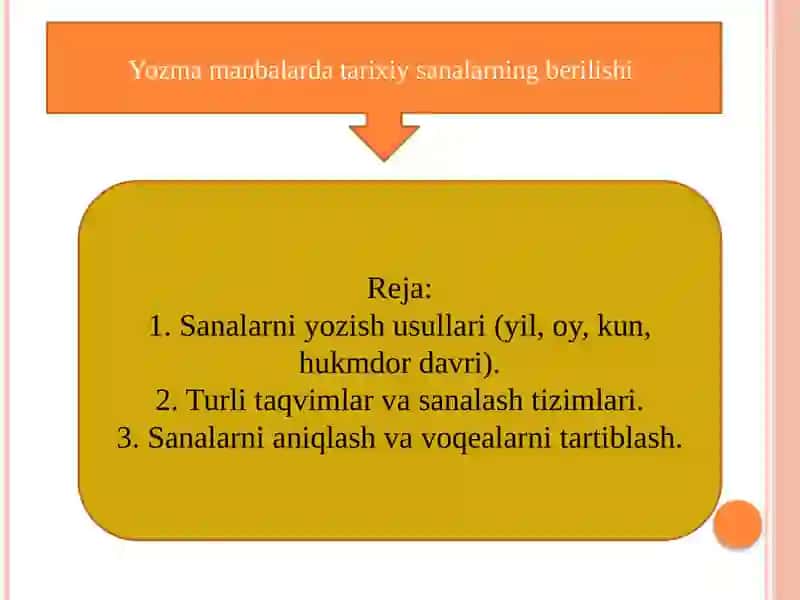 Sanalarni yozish usullari 2