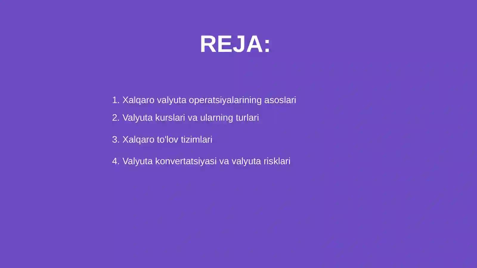 Xalqaro valyuta operatsiyalari 2