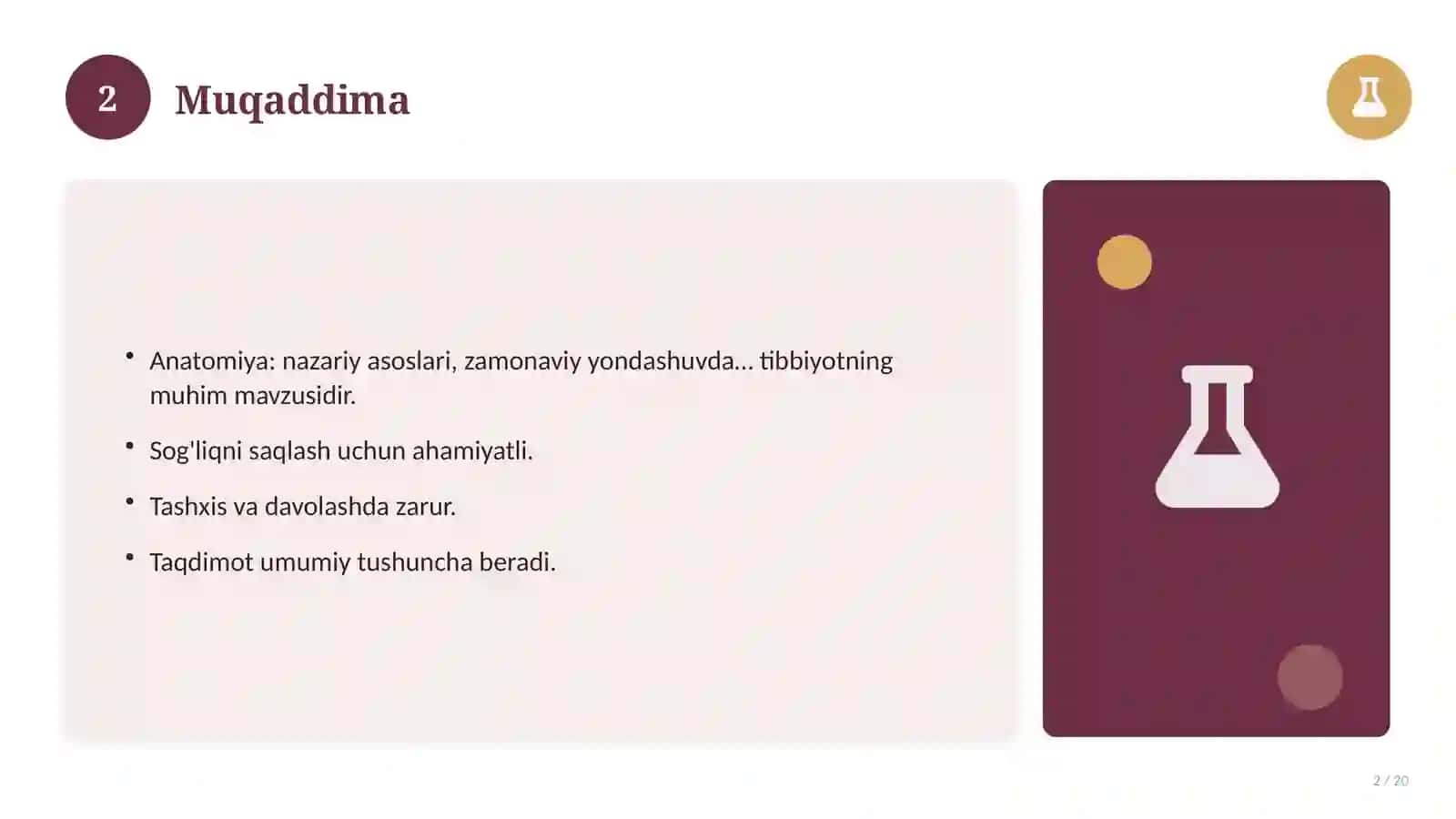 Anatomiya: nazariy asoslari, zamonaviy yondashuvda (Magistrlik dissertatsiyasi mavzusi) 2