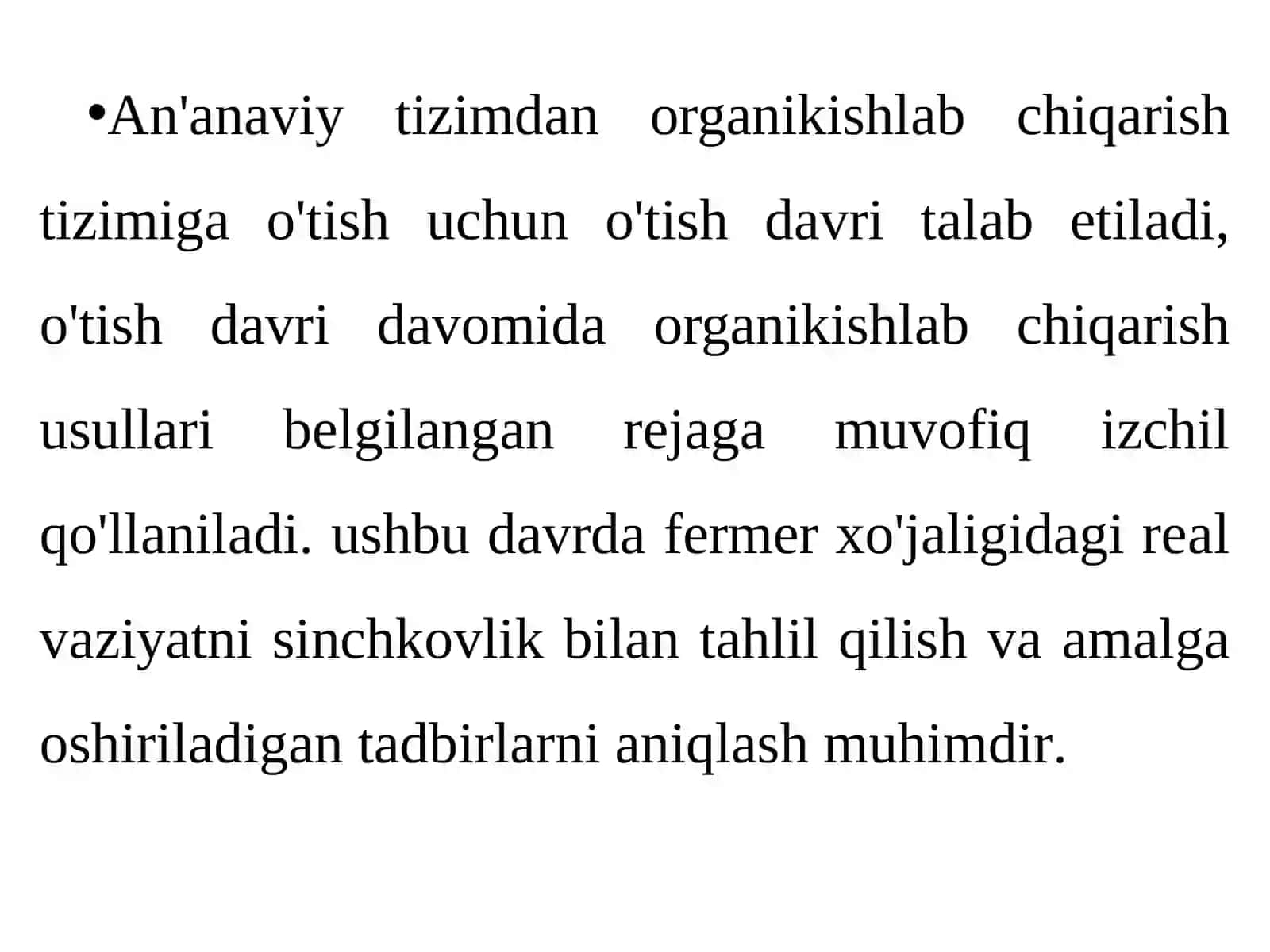 2-MАVZU: ОRGАNIK QISHLОQ ХO'JАLIGIGА O'TISHNING ХUSUSIYATLАRI 2