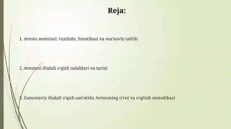 Ifodali o'qish san'atining taraqqiy etishida Avestoning ahamiyati 2