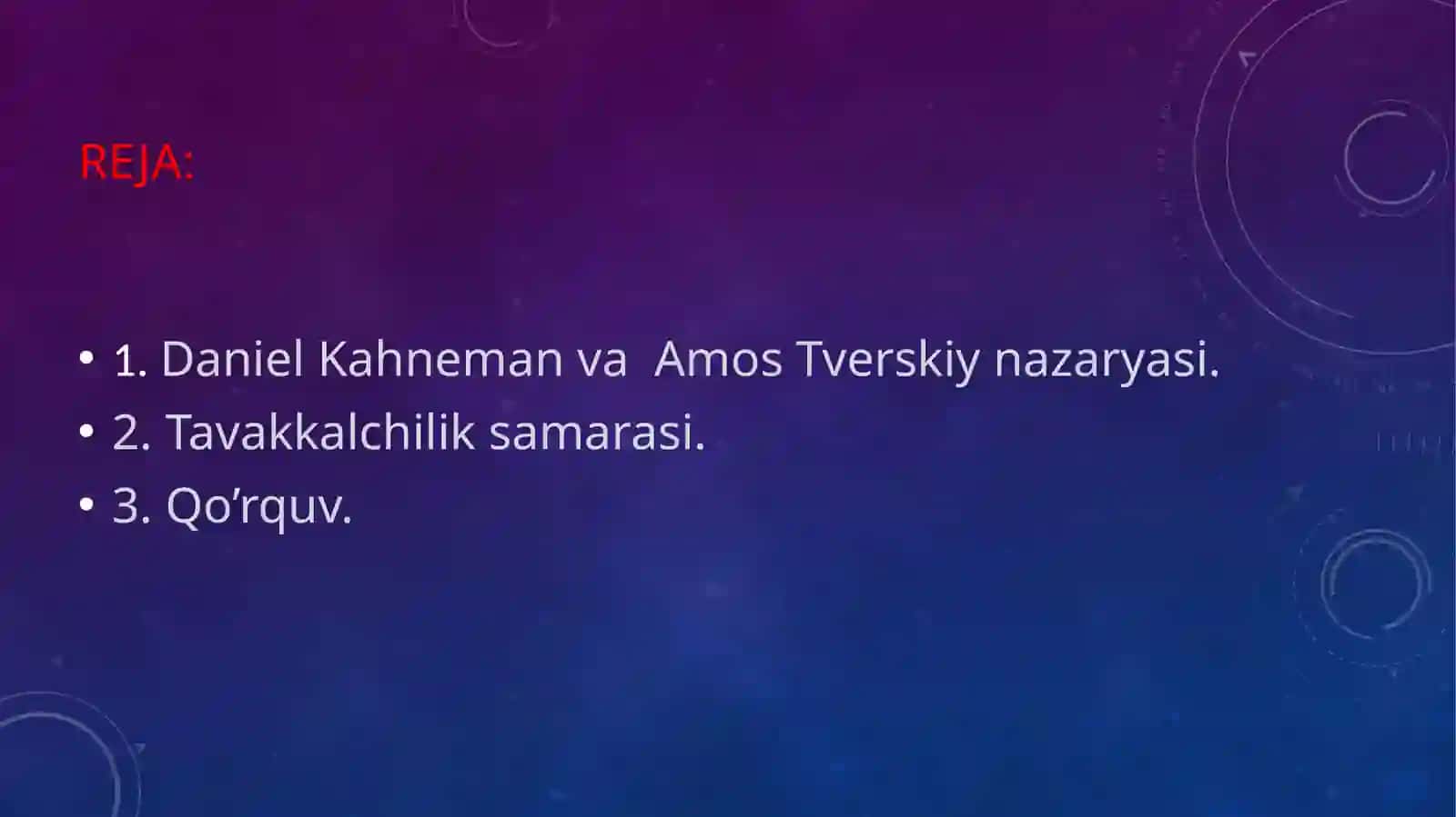 Tavakalchilik sharoitida tanlash va noaniqliklar 2